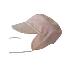 Letní plátěná čepička s oušky BÉŽOVÁ